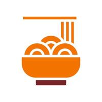 Noodle icon solid orange brown colour chinese new year symbol perfect. vector