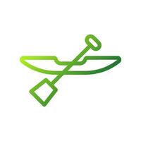 Canoe icon gradient green colour sport symbol illustration. vector