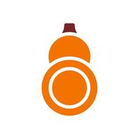 calabaza icono sólido naranja marrón color chino nuevo año símbolo Perfecto. vector