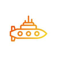 Submarine icon gradient red yellow colour military symbol perfect. vector