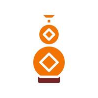 Jar icon solid orange brown colour chinese new year symbol perfect. vector