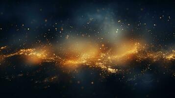 Abstract colorful glittering effect defocused design on dark background, shiny elegance fantasy bright color contrast with black concept, AI Generative photo