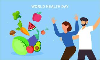 mundo salud día ilustración concepto con caracteres personas ilustración vector