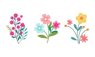 Organic flat spring flower collection vector