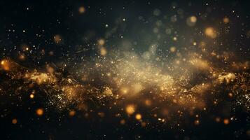 Abstract colorful glittering effect defocused design on dark background, shiny elegance fantasy bright color contrast with black concept, AI Generative photo