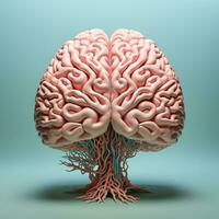 un humano cerebro modelo, humano diseño, inteligente mente, ai generativo foto