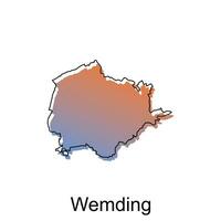 Map of Wemding illustration design. German Country World Map International vector template