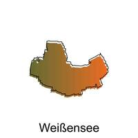 Map City of WeiBensee, World Map International vector template with outline illustration design