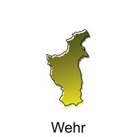 Map of Wehr illustration design. German Country World Map International vector template