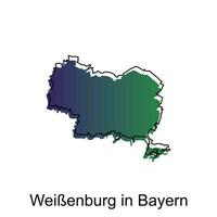 mapa ciudad de weibenburg en bayern, mundo mapa internacional vector modelo con contorno ilustración diseño