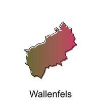 Map City of Wallenfels, World Map International vector template with outline illustration design