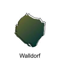 Map City of Walldorf, World Map International vector template with outline illustration design