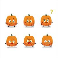 Cartoon character of new pumpkin with what expression vector