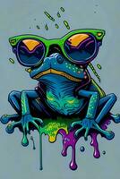 A detailed illustration of a Dart Frog for a t-shirt design, wallpaper, and fashion design photo