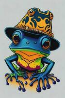 A detailed illustration of a Dart Frog for a t-shirt design, wallpaper, and fashion design photo