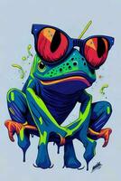 A detailed illustration of a Dart Frog for a t-shirt design, wallpaper, and fashion design photo