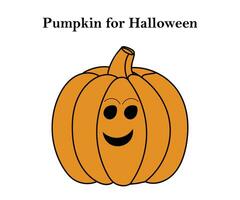 Pumpkin for Halloween and Thanksgiving colorful design with vector illustration