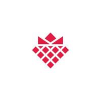 strawberry king symbol logo vector