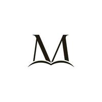 letter m book simple elegant education logo vector