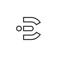 letter di outline simple geometric logo vector