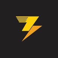 arrow thunder motion geometric design logo vector