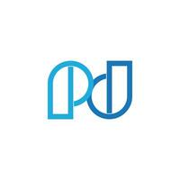 letter pd simple linked gradient geometric logo vector