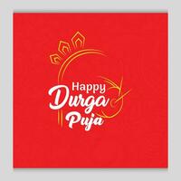 Happy durga puja festival greeting design template vector