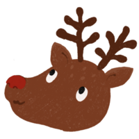 cute rudolph the red nose reindeer illustration png