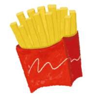 linda francés papas fritas rápido comida ilustración png