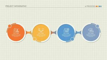 Infographic process design with icons and 4 options or steps. vector