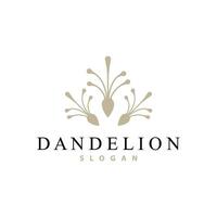 Dandelion Flower Logo Design Simple Vector Minimalist Symbol Template