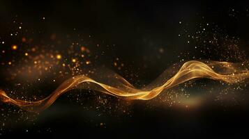 Abstract colorful glittering effect defocused design on dark background, shiny elegance fantasy bright color contrast with black concept, AI Generative photo