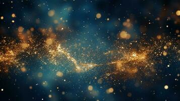 Abstract colorful glittering effect defocused design on dark background, shiny elegance fantasy bright color contrast with black concept, AI Generative photo