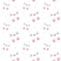 Cute Pet Paw Seamless Pattern vector