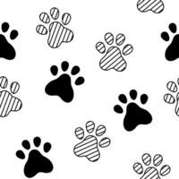 Cute Pet Paw Seamless Pattern vector