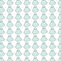 halloween ghost pattern repeat print background. Doodle cute ghosts Haloween seamless pattern. Background with simple spooky character or scary ghostly monsters. vector