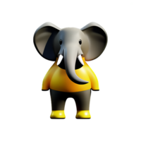 elephant 3d rendering icon illustration png