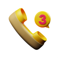 call 3d rendering icon illustration png