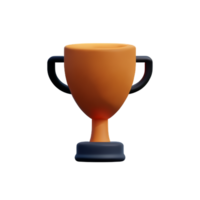 Trophy 3d rendering icon illustration png