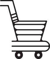 Shopping Cart Line Icon. Online Market Illustration, Presented Art, Websites, Presentation, or Mobile Application EPS vector