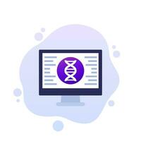 bioinformatics vector icon, analysis of biological data