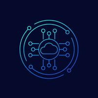 nube plataforma icono, lineal diseño vector