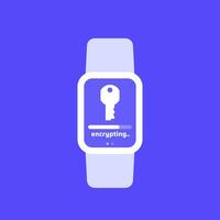 Encryption of personal data in smart watch, vector