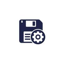 backup settings icon with a floppy disk vector