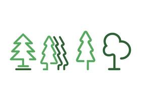 Tree icon line design template vector isolated illustration