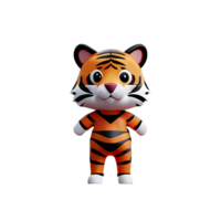 tiger 3d tolkning ikon illustration png