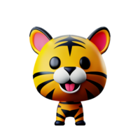 tigre 3d le rendu icône illustration png