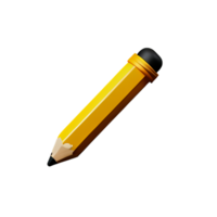 pencil 3d rendering icon illustration png