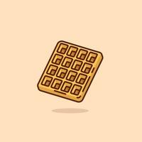 Waffle food floating simple cartoon vector illustration food concept icon isolated