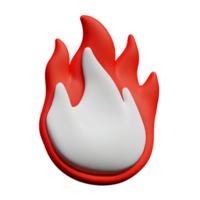 flamme 3d le rendu icône illustration png
